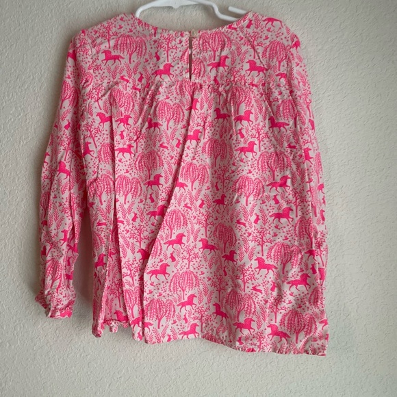 GAP Pink and Cream Unicorn Patterned Long Sleeve Top size S - Picture 2 of 5